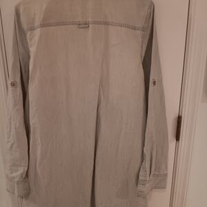 J. Crew Long Sleeve Shirt Dress in Light Sage